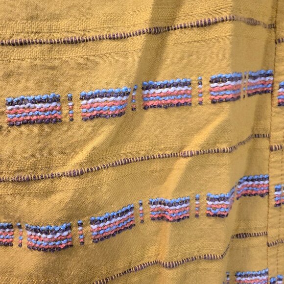 Habitat Clothes To Live In Shirt Mustard Embroidered Pockets Size Small - Picture 5 of 7